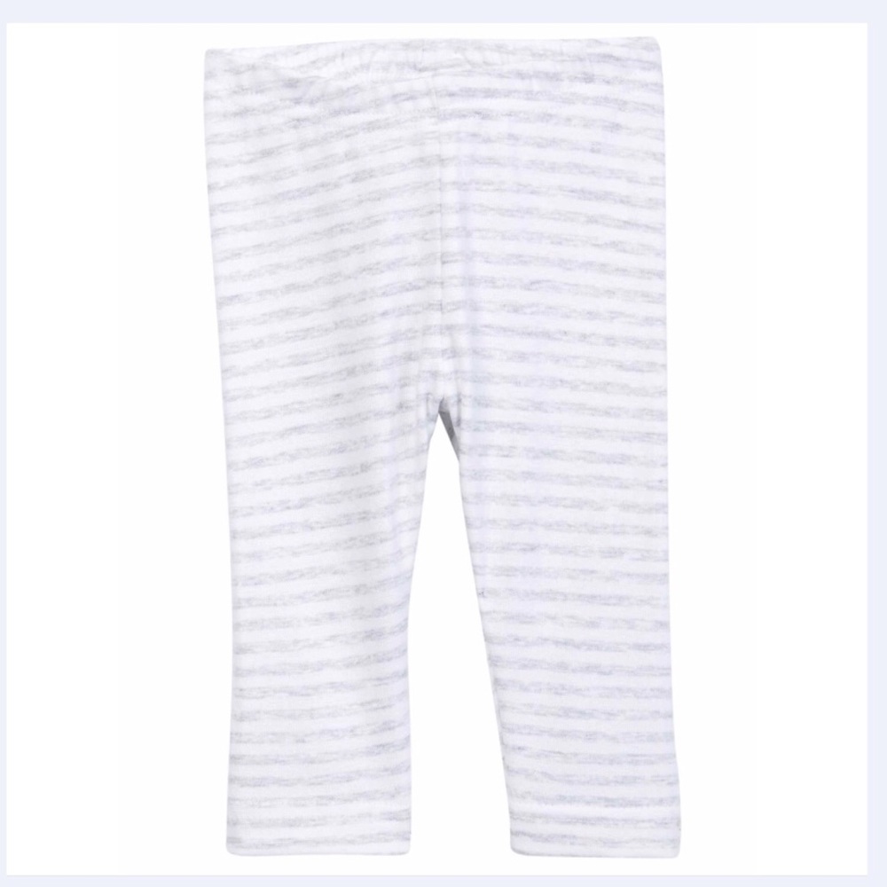 NWT COCCOLI Leggings 3Y Gray/White Stripes